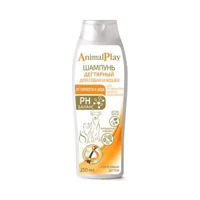 Купить animal play шампунь дегтярный против перхоти и зуда, для собак и кошек