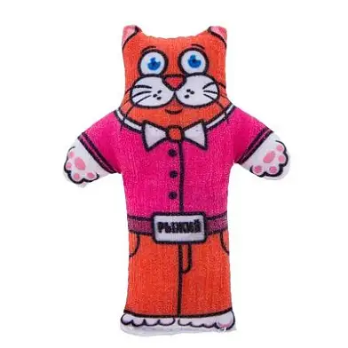 Антицарапки игрушка для кошек "Котик", с валерианой