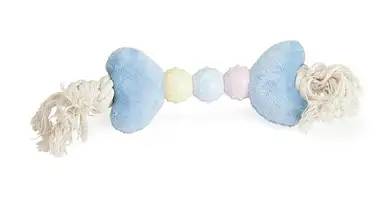 Camon игрушка для собак кость из плюша на канате голубая